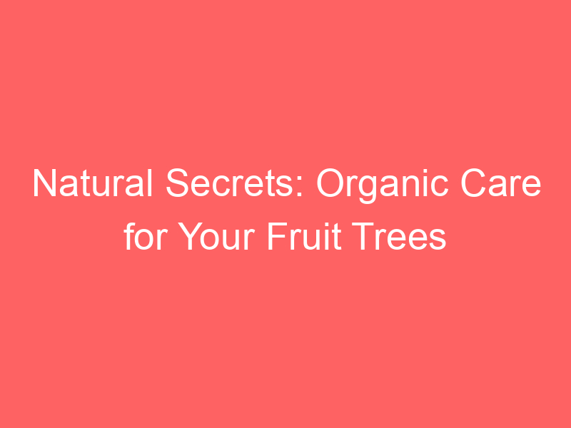 Natural Secrets: Organic Care for Your Fruit Trees